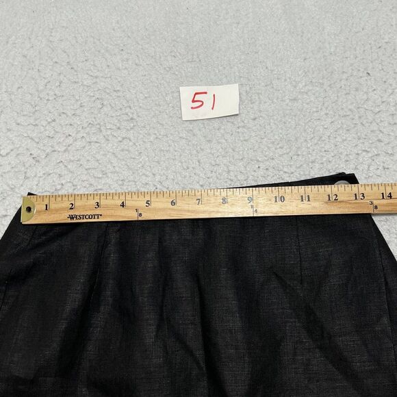 Vintage Ann Taylor Studio Women's 4 Pure Linen Pencil Skirt Black Made in USA - Picture 10 of 11